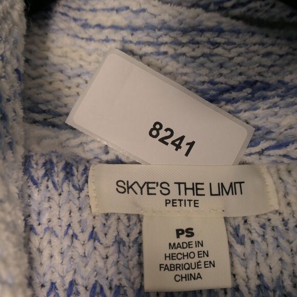 Skyes The Limit Sweater Womens PS Petite S Blue Chenille Cowl Fuzzy Soft Girl - Picture 8 of 8